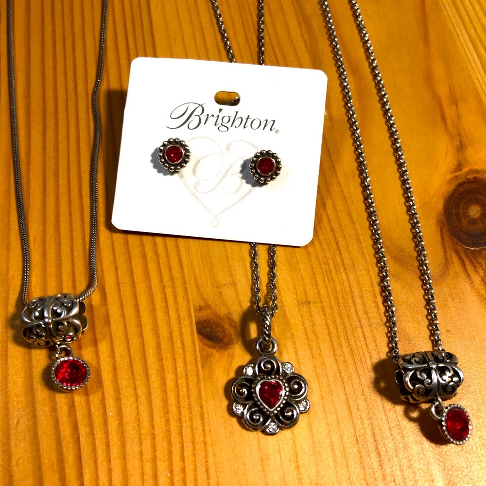 Brighton necklaces with pendants and stud earrings